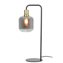 Load image into Gallery viewer, Table lamp LEKAR antique bronze+smoked glass £115
