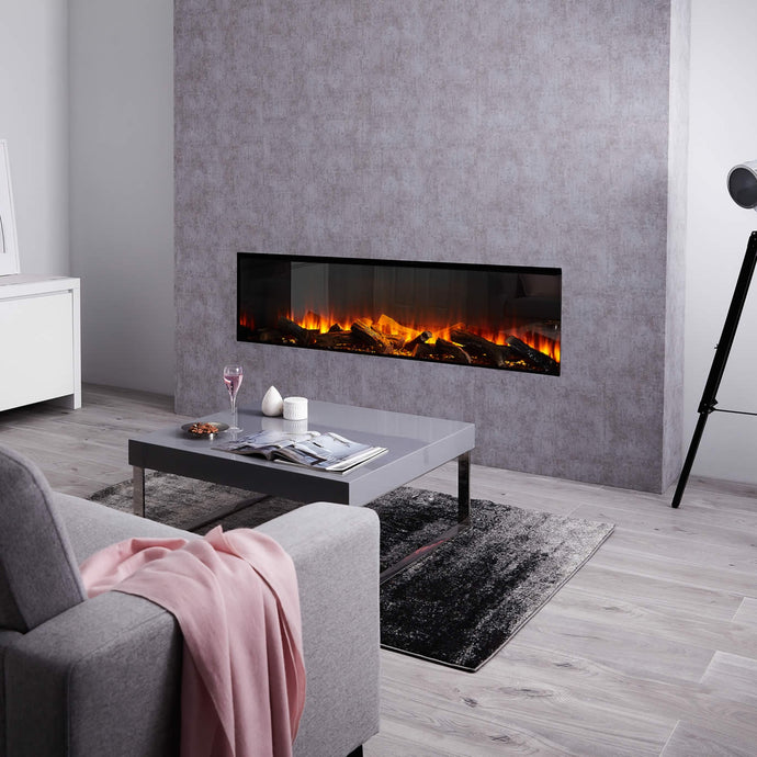 British Fires New Forest 1600 inset fire, part of the Studio Electric showroom exclusive range.