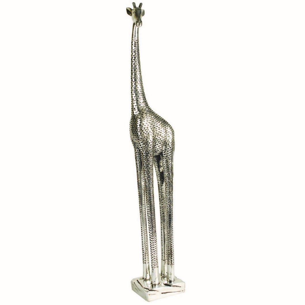 Libra silver tall giraffe, part of the Studio Electric homeware range.