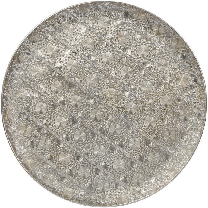 Antique Silver Filigree Wall Disc by Libra is a stunning addition to the studio Electric homeware range providing a great alternative to a clock or mirror. 