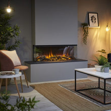 Load image into Gallery viewer, The New Forest 1200 3/2/1 sided electric fire, part of the Studio Electric showroom range. 
