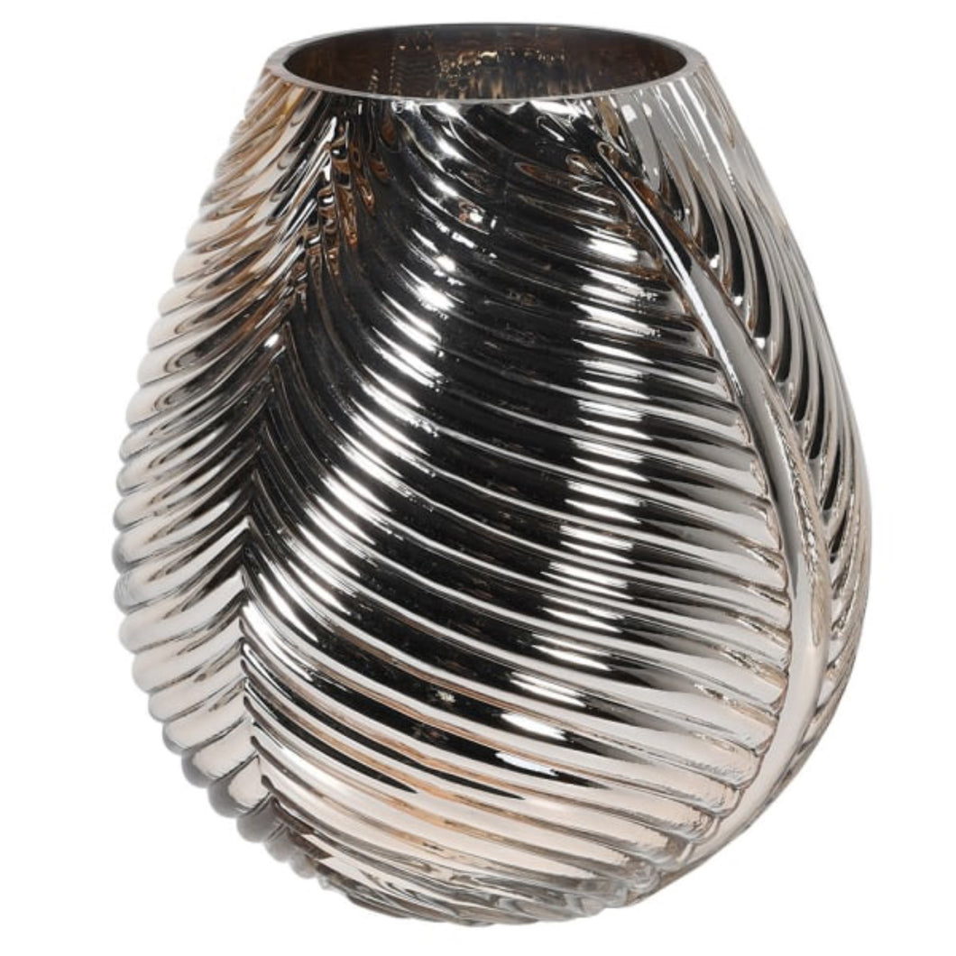 Medium Gold Ribbed Glass Palm Vase £19.00