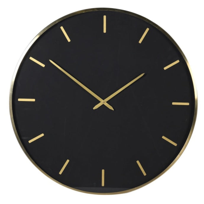 Black and gold large wall wall clock, part of the Studio Electric homeware range.