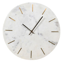 Load image into Gallery viewer, Perfect for the modern minimalist, this subtle yet stylish wall clock constructed of marble is a great way to introduce soft hues of greys and metallics to your decor, part of the Studio Electric homeware range.
