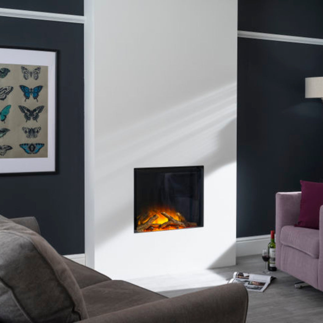 Gotham 600 inset electric fire from Flamerite, part of the Studio Electric fire range.