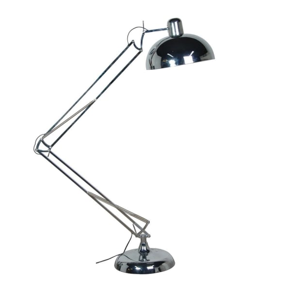 This stylish chrome floor angle lamp is a modern take on a timeless retro design.  Its shiny chrome finish gives it a luxe feel, whilst its size and angle adjuster gives it a great presence in any space. Part of the Studio Electric homeware range.