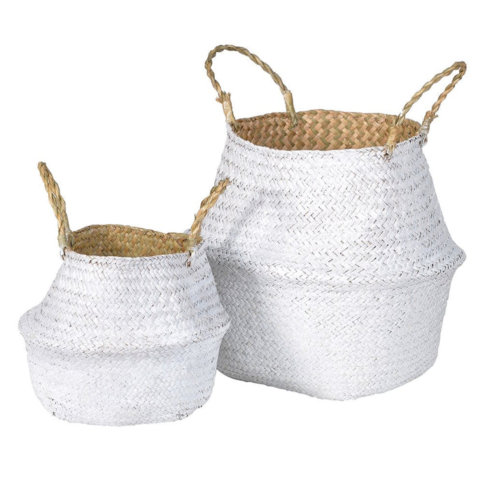 Scandi  inspired white grass baskets, part of the  Studio Electric interior range.