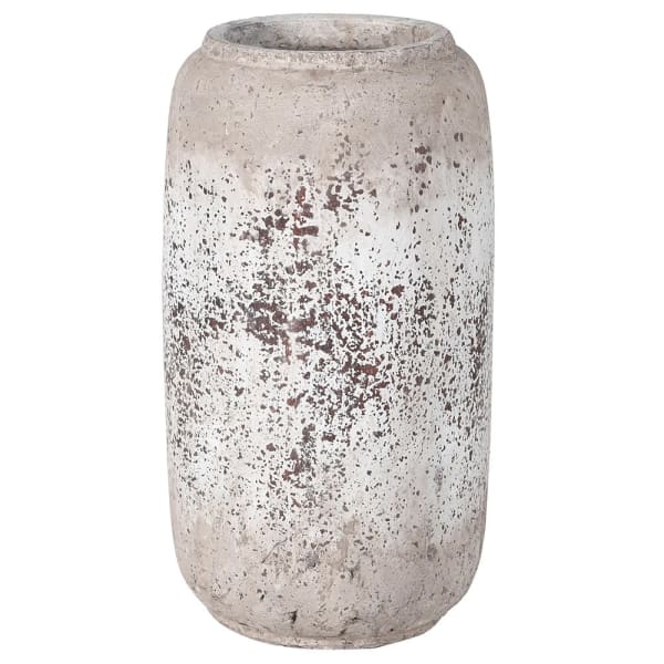 Beautiful textured stone effect vase, made from terracotta, part of the Studio Electric homeware range.
